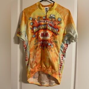 Voler Orange And Yellow Zip‎ Up Cycling Jersey Graphics Large